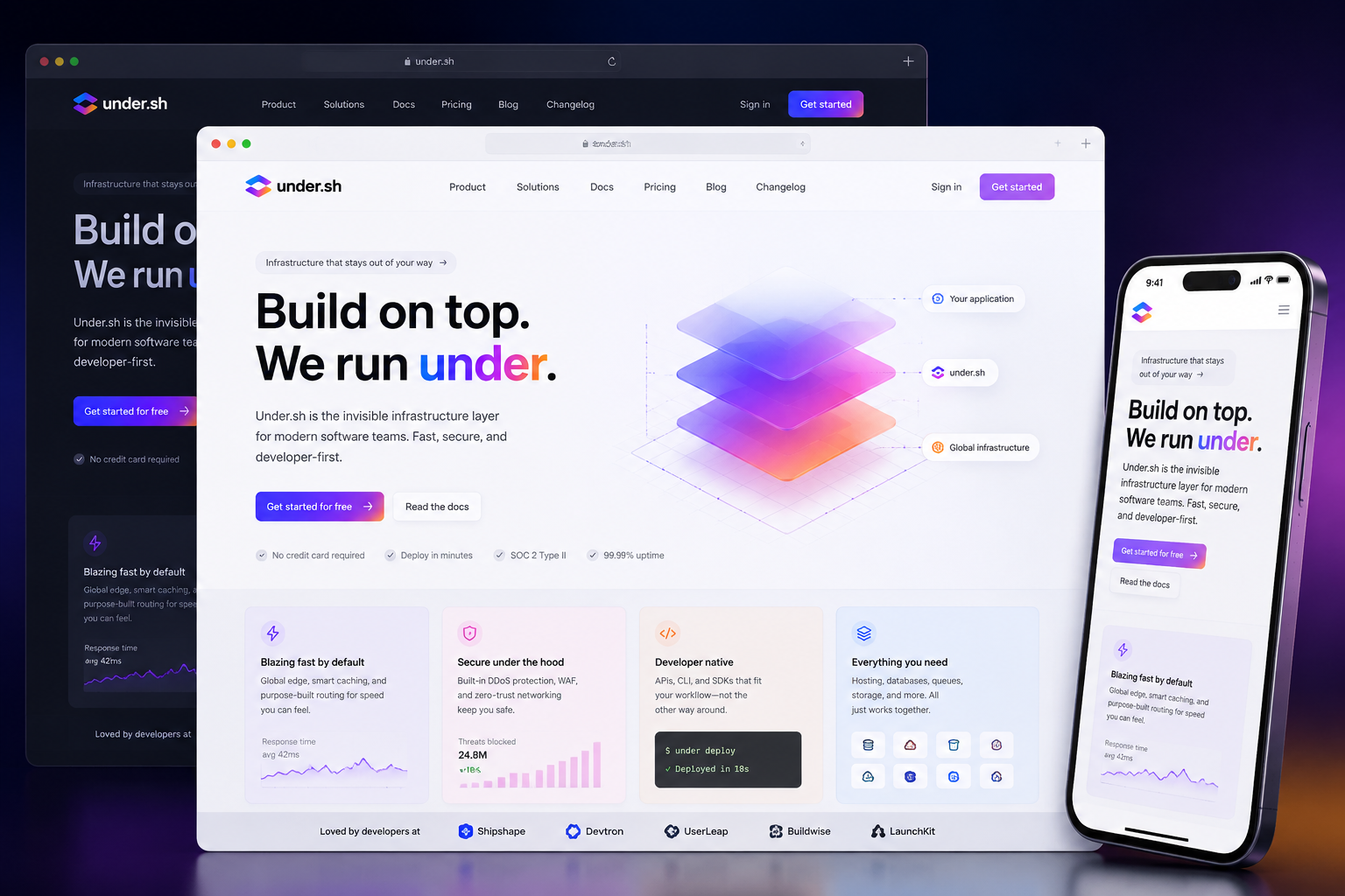 under.sh website concept preview