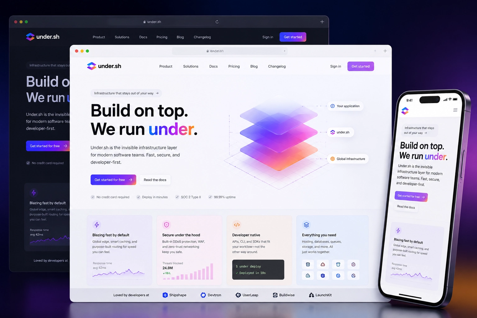 under.sh website concept preview