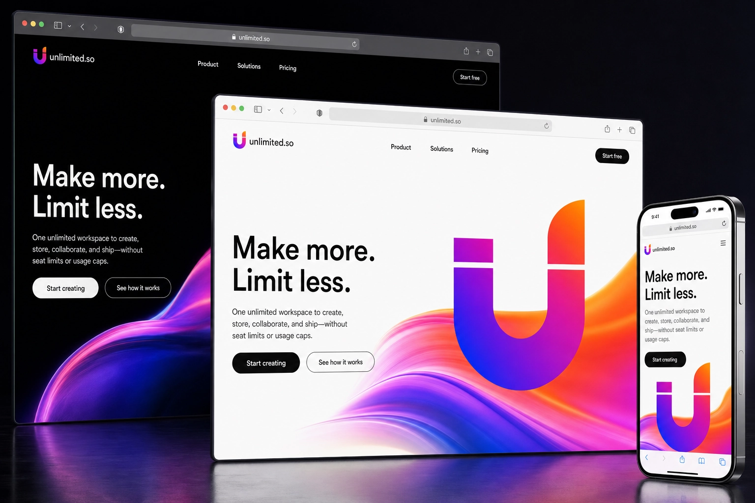 unlimited.so website concept preview