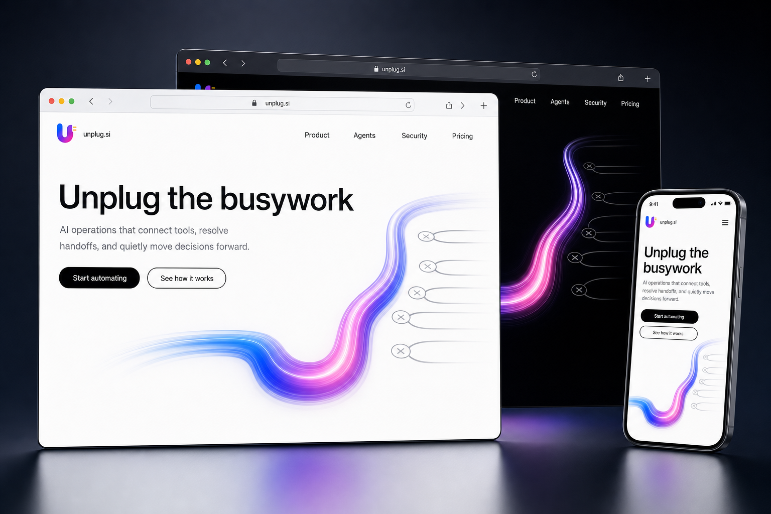 unplug.si website concept preview