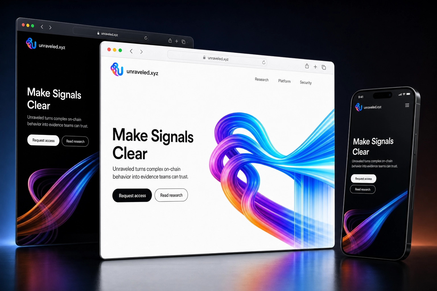 unraveled.xyz website concept preview