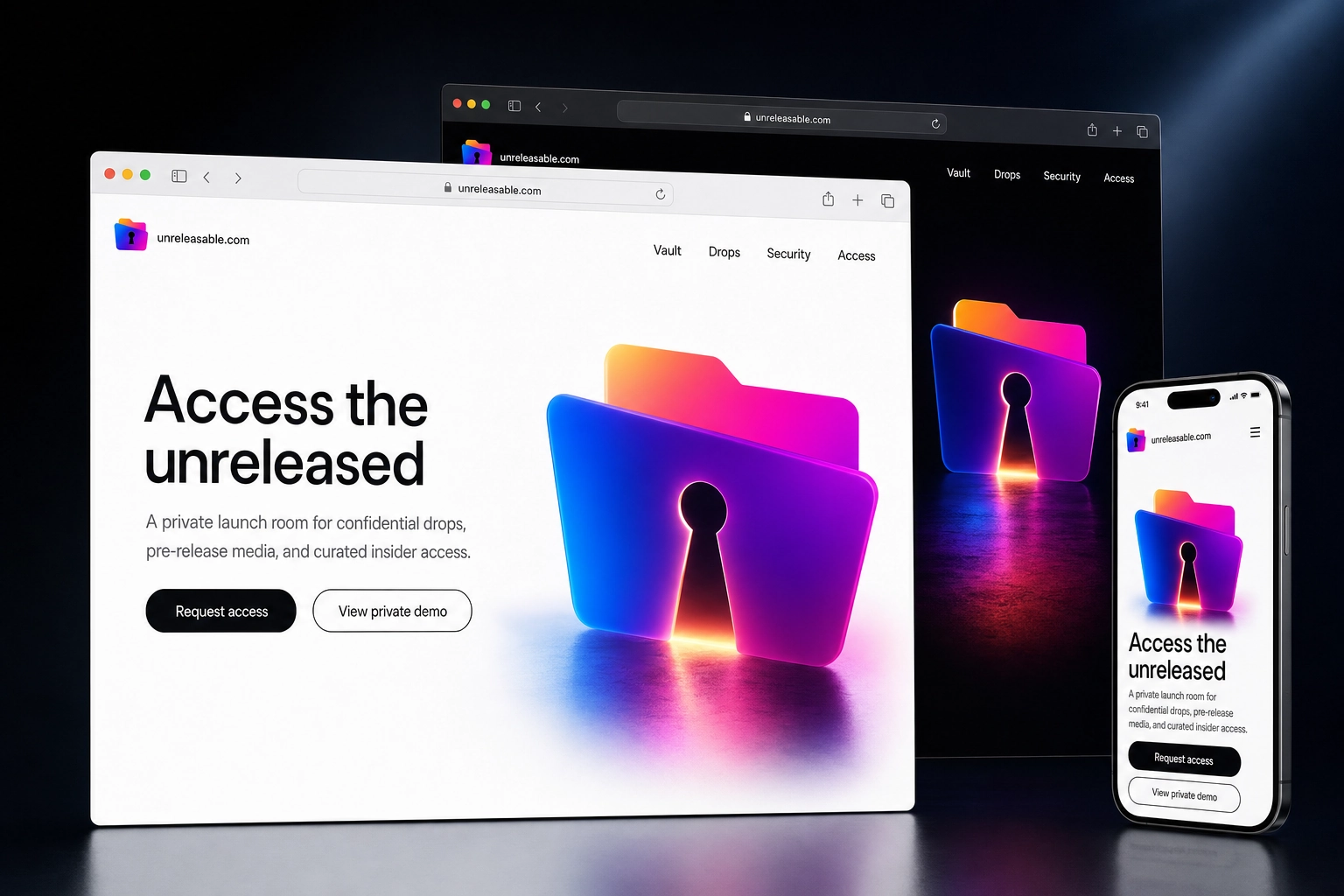 unreleasable.com website concept preview