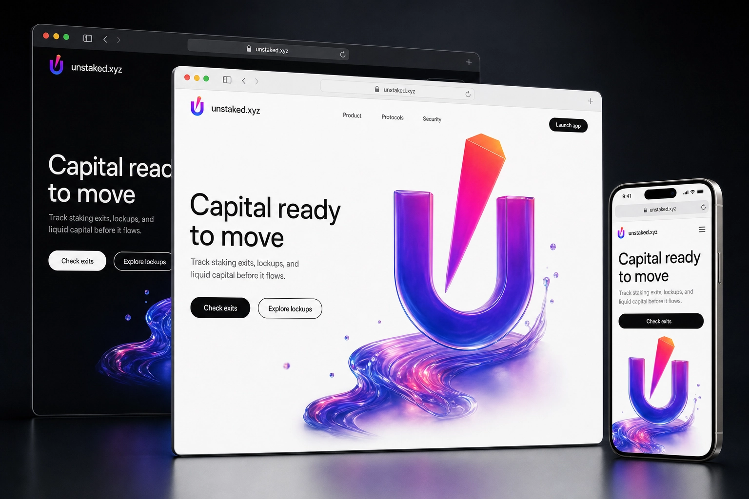 unstaked.xyz website concept preview