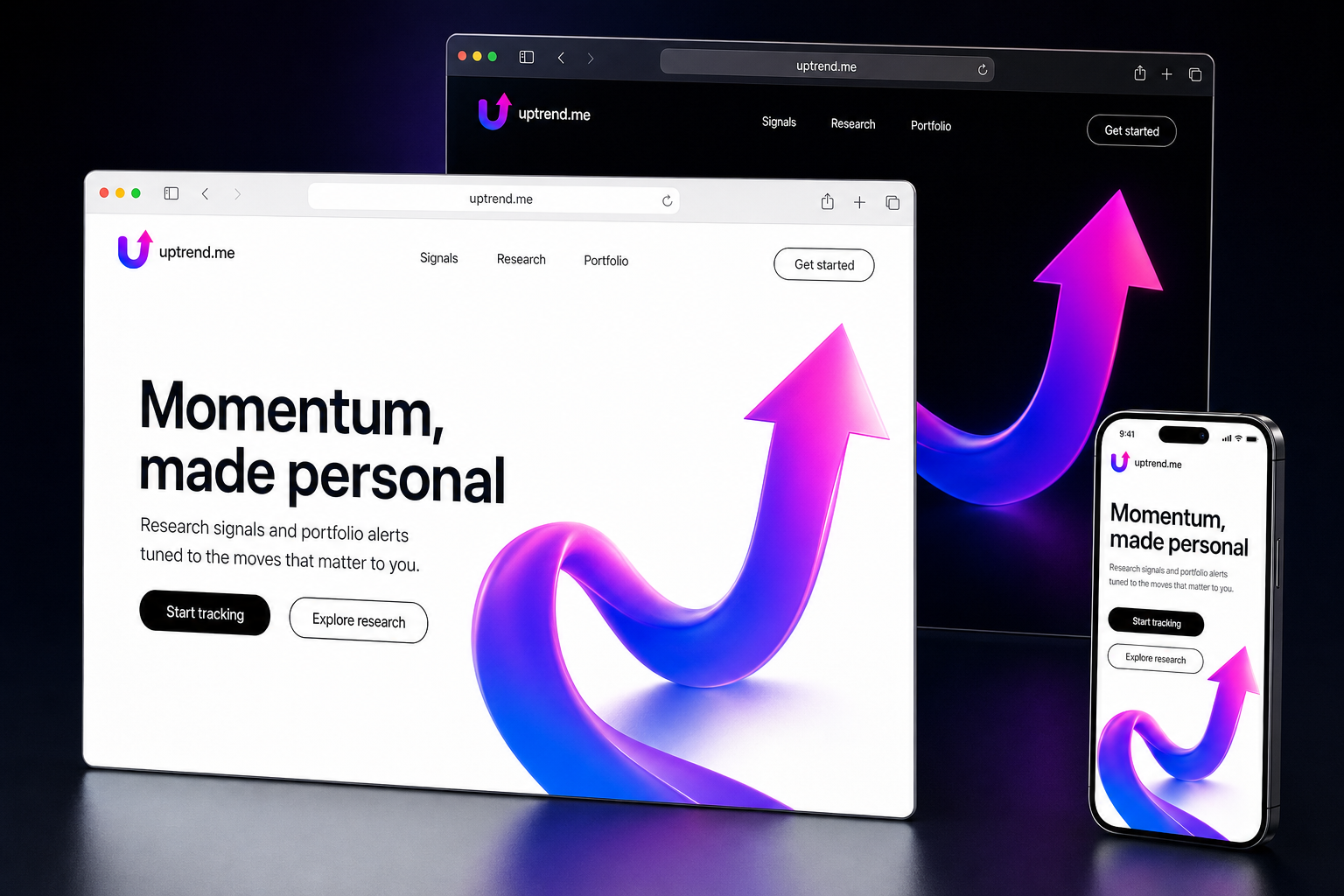 uptrend.me website concept preview enlarged