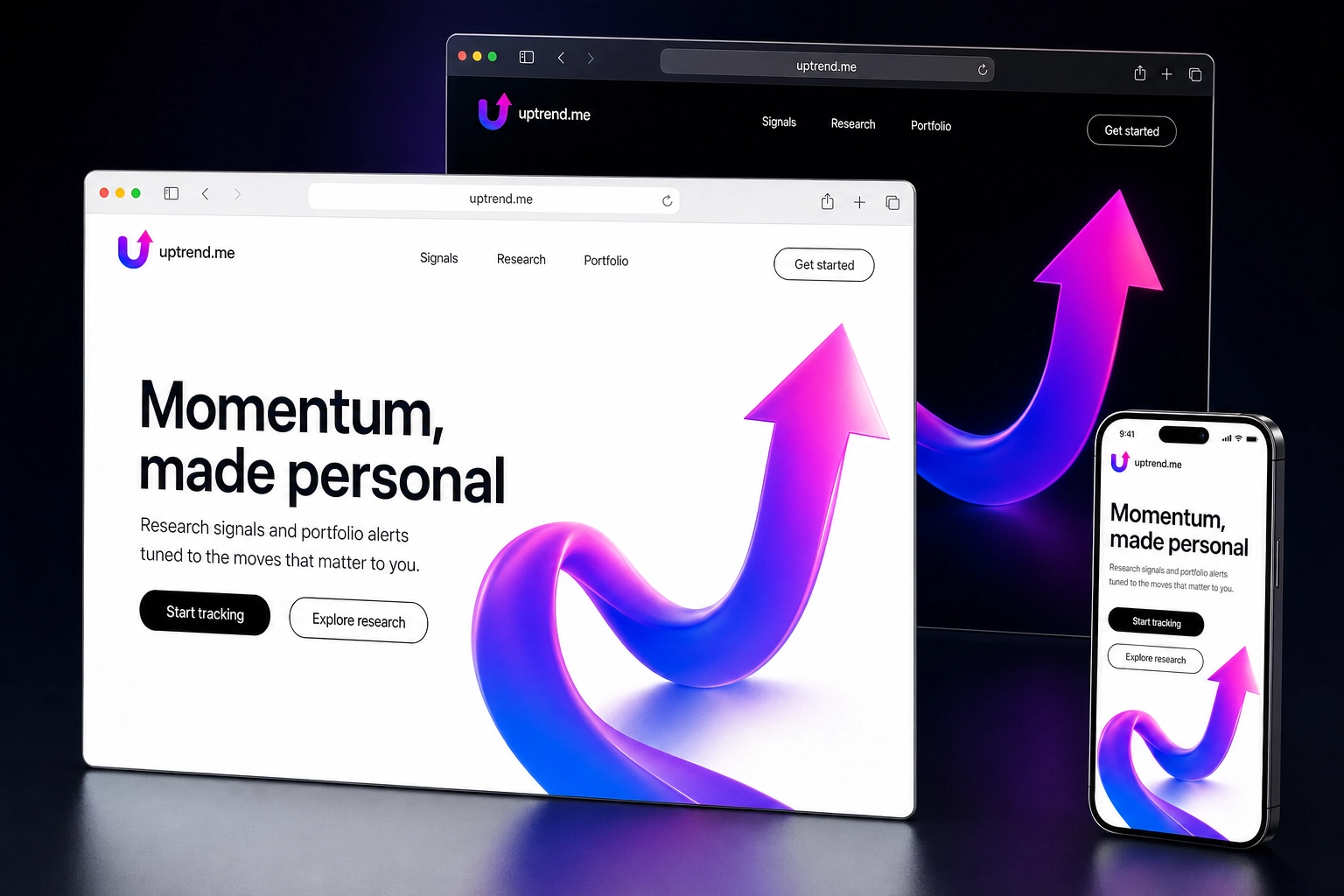uptrend.me website concept preview