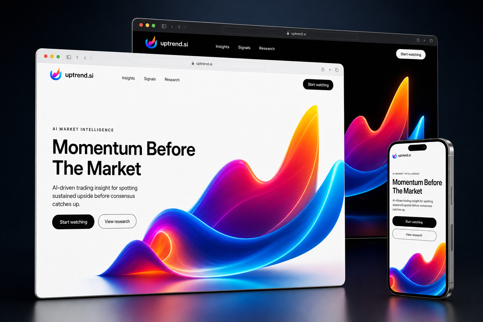 uptrend.si website concept preview
