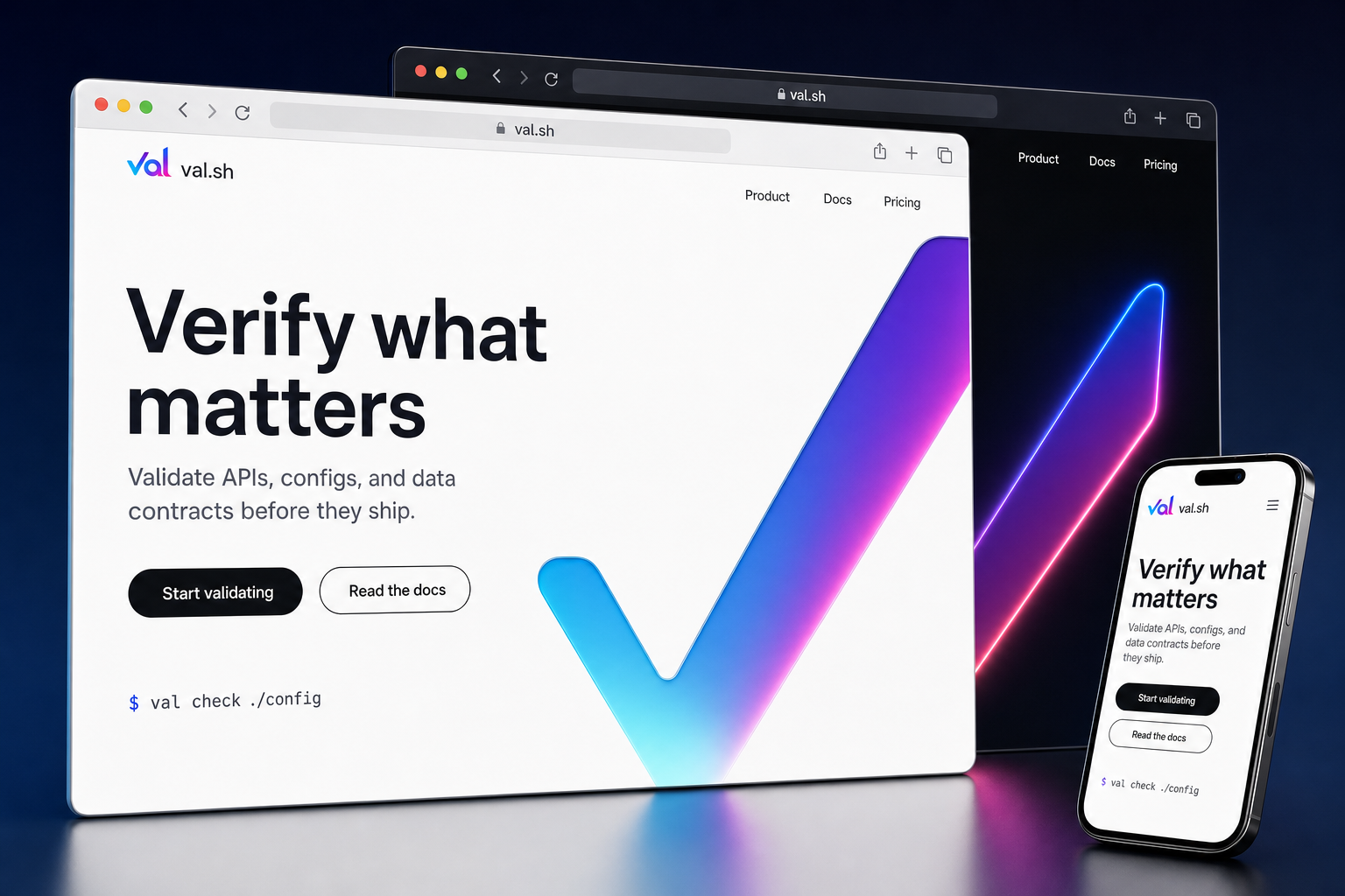 val.sh website concept preview enlarged