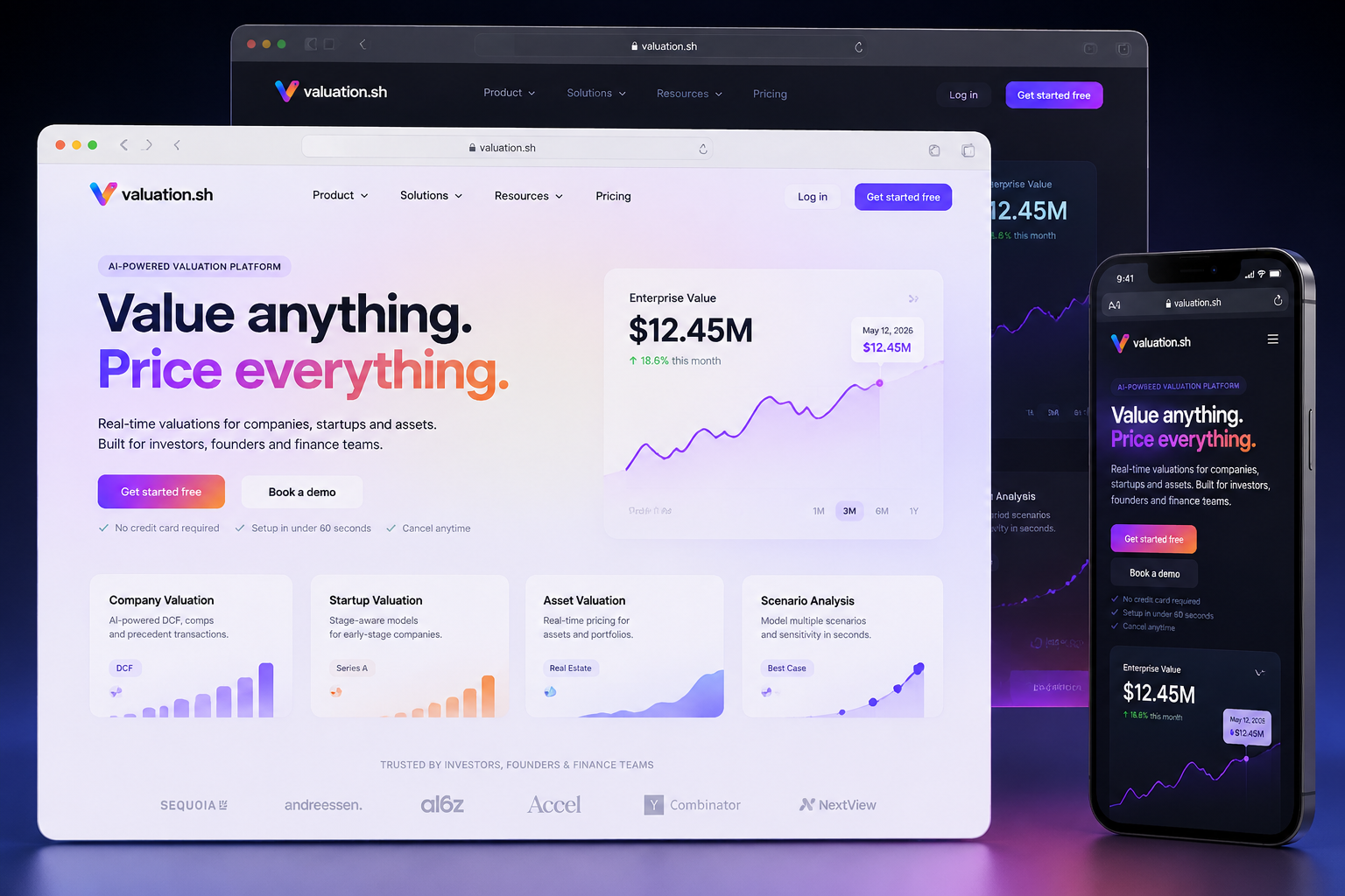 valuation.sh website concept preview