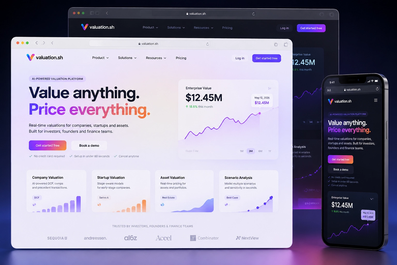 valuation.sh website concept preview
