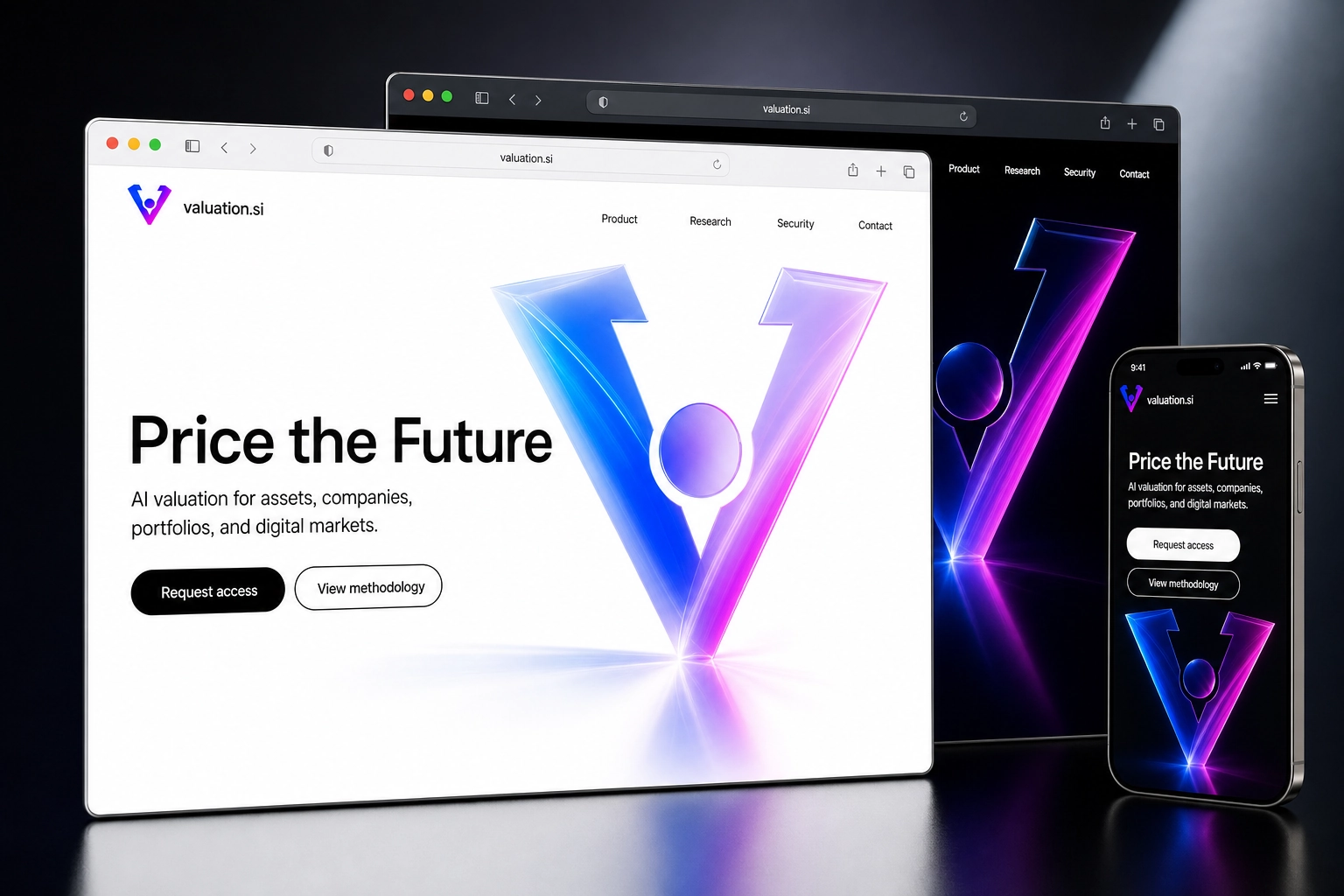 valuation.si website concept preview