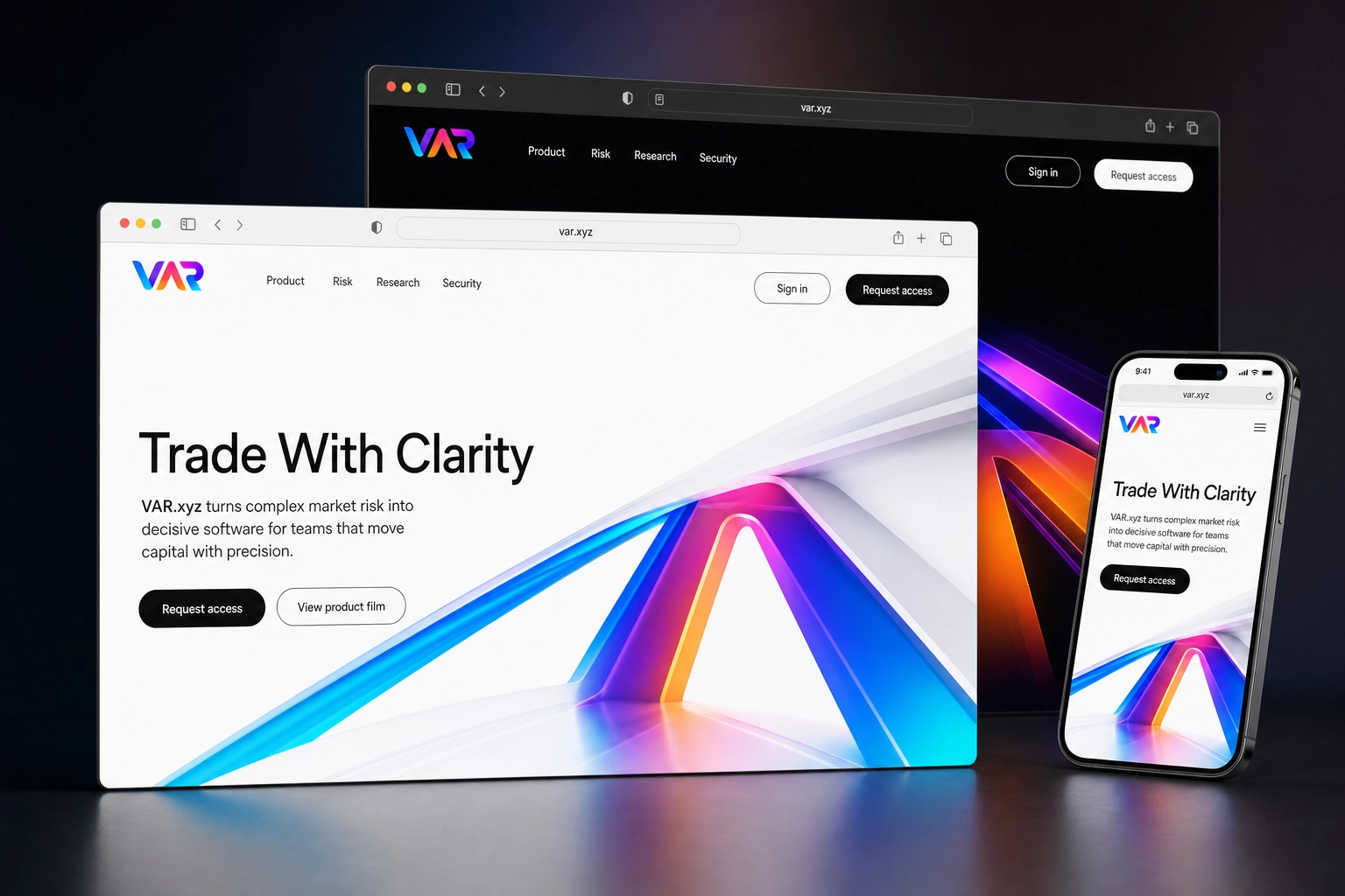 var.xyz website concept preview