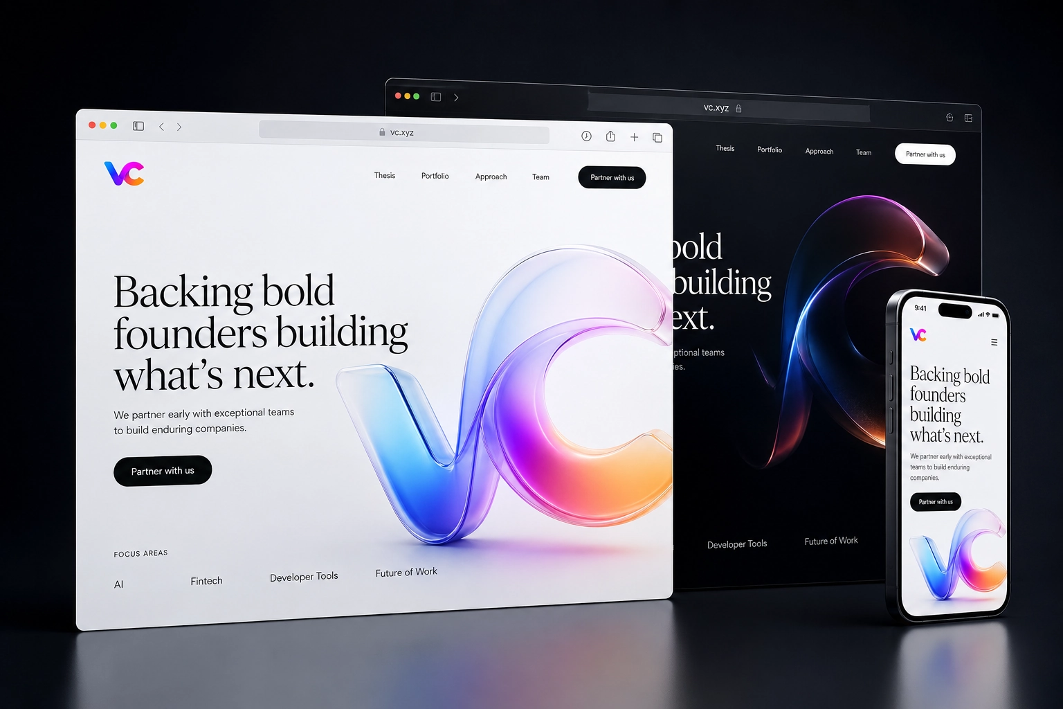 vc.xyz website concept preview