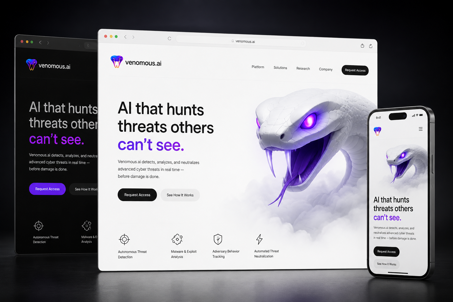 venomous.ai website concept preview