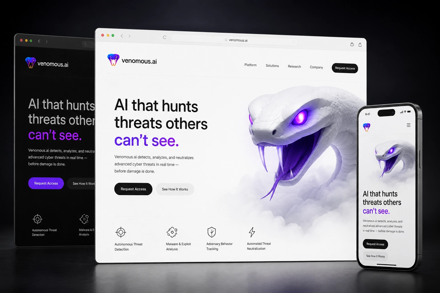 venomous.ai website concept preview