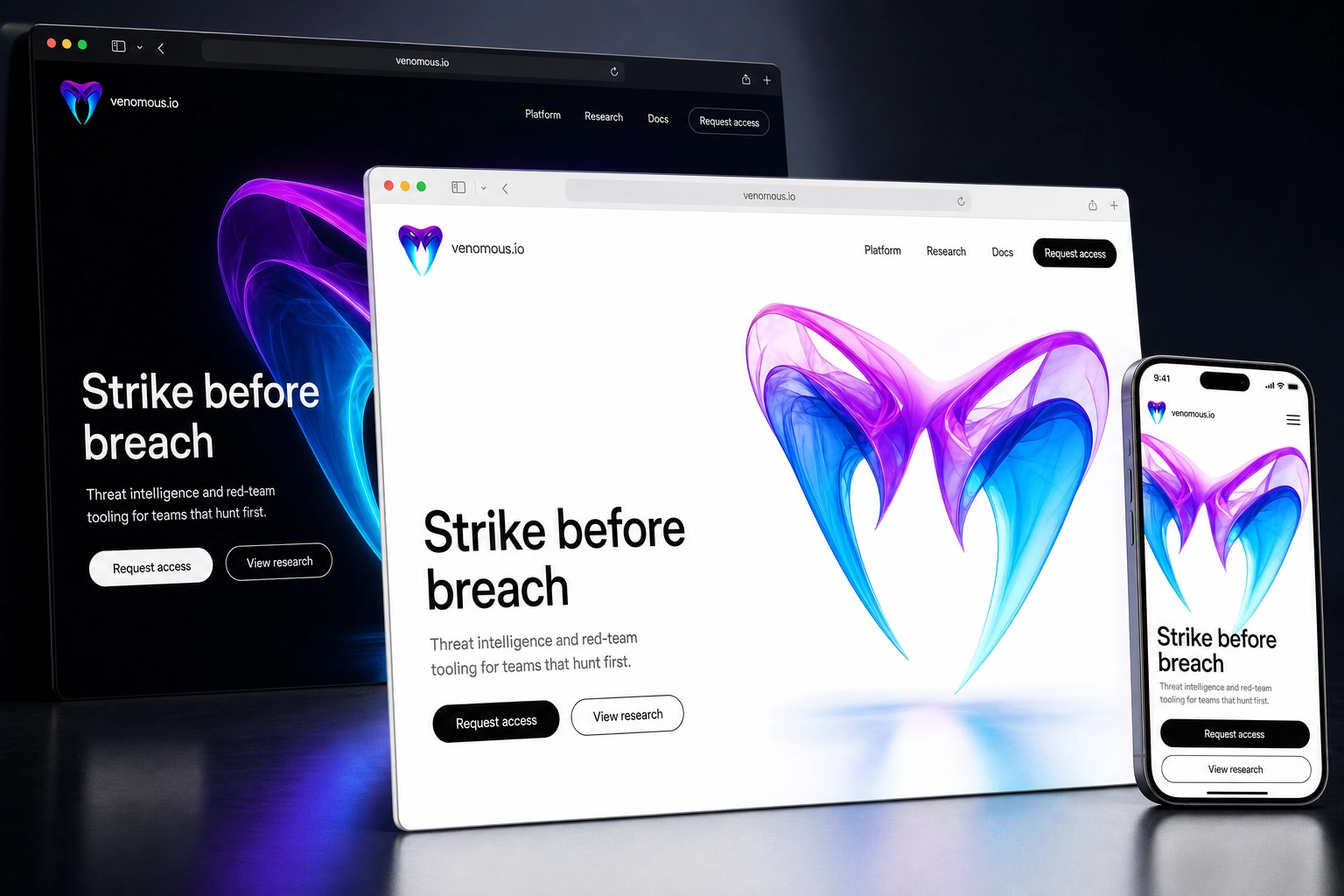 venomous.io website concept preview