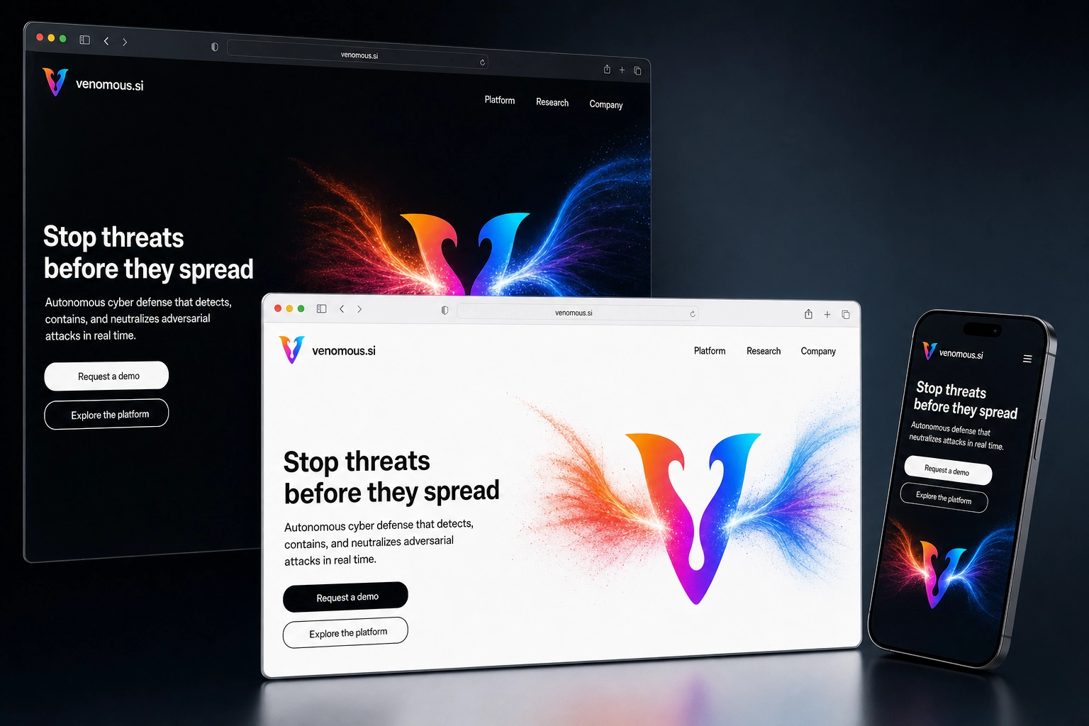 venomous.si website concept preview