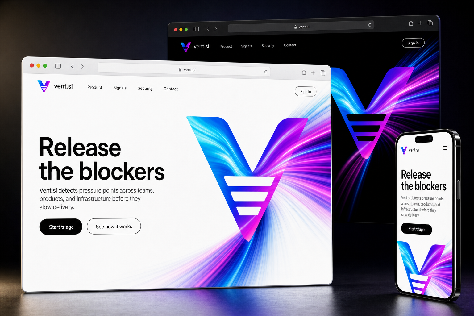 vent.si website concept preview enlarged