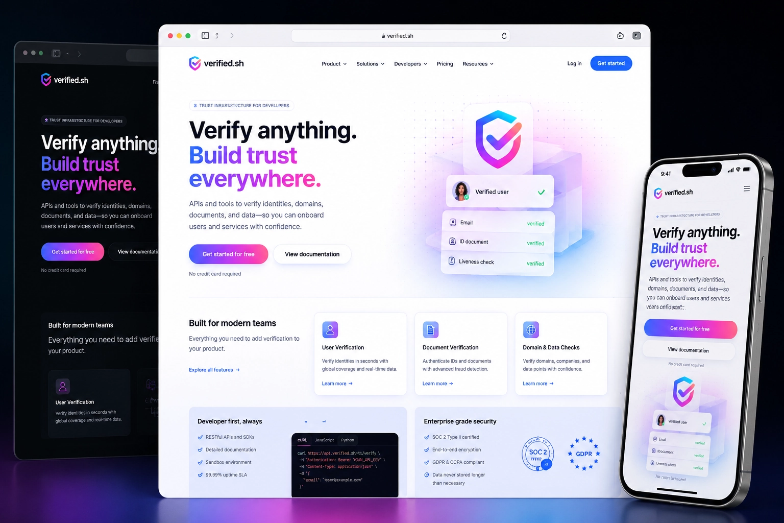verified.sh website concept preview