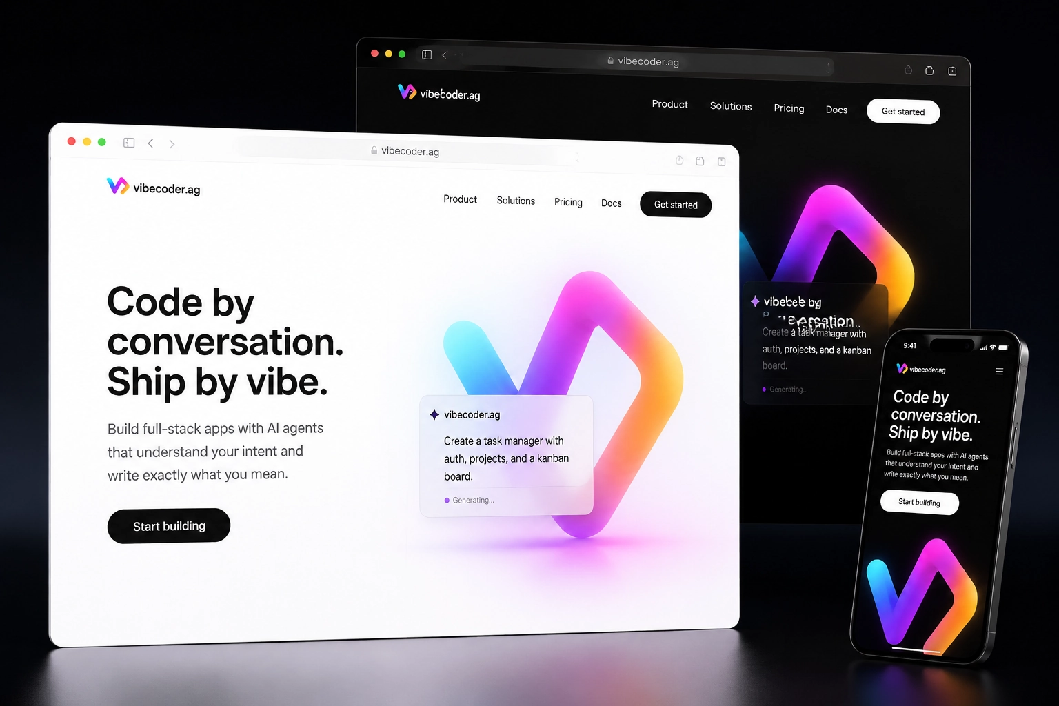 vibecoder.ag website concept preview