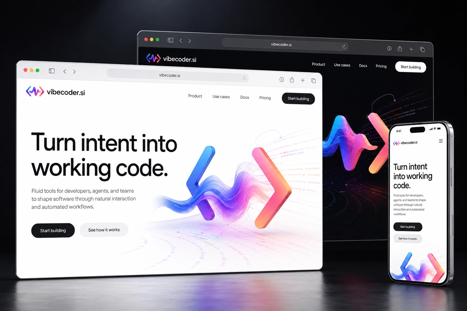 vibecoder.si website concept preview