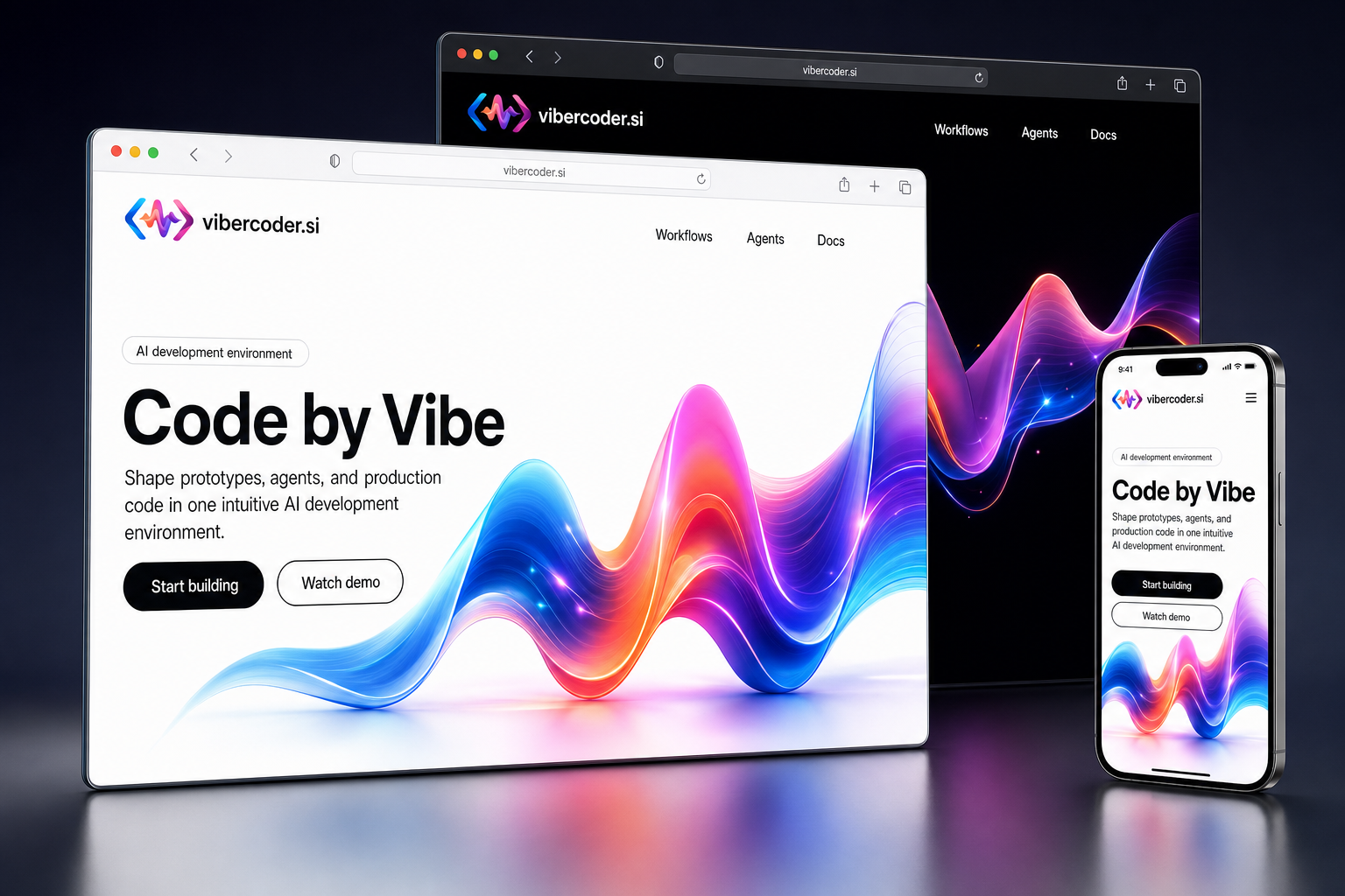 vibercoder.si website concept preview enlarged