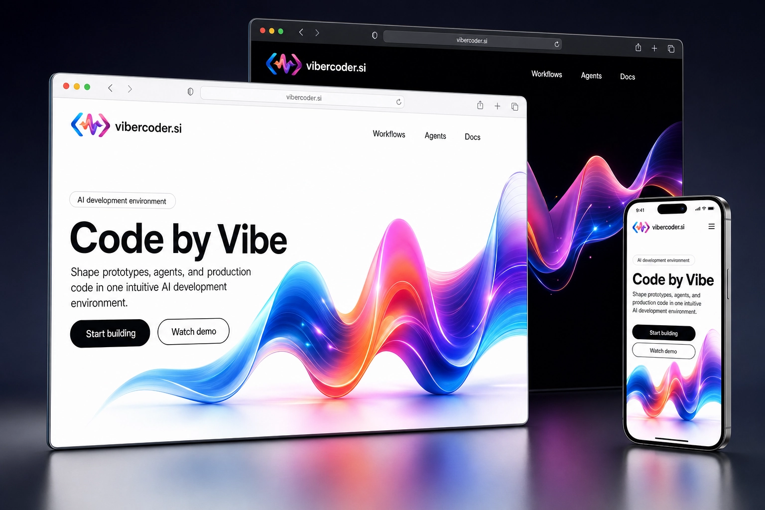 vibercoder.si website concept preview