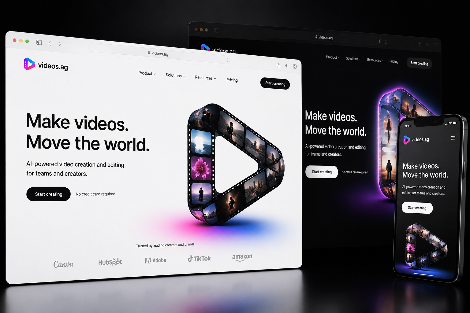 videos.ag website concept preview