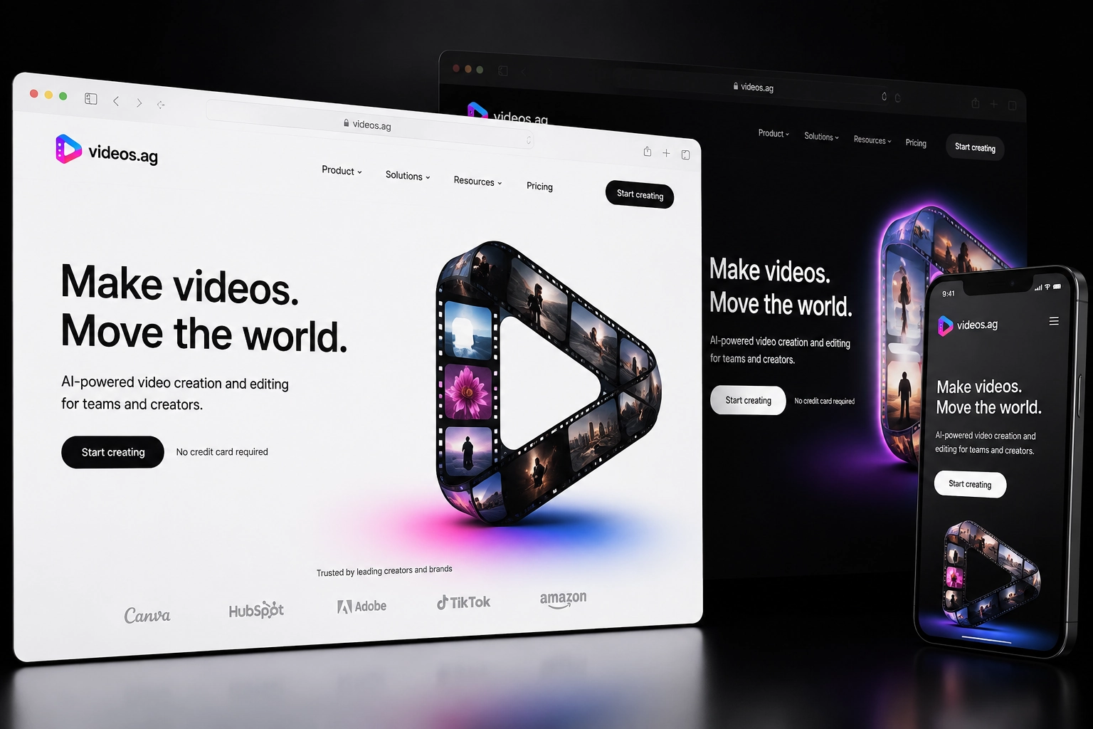 videos.ag website concept preview