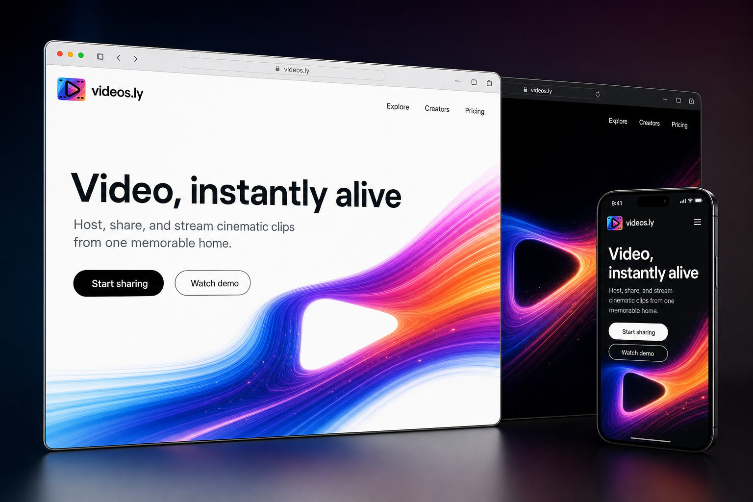 videos.ly website concept preview enlarged