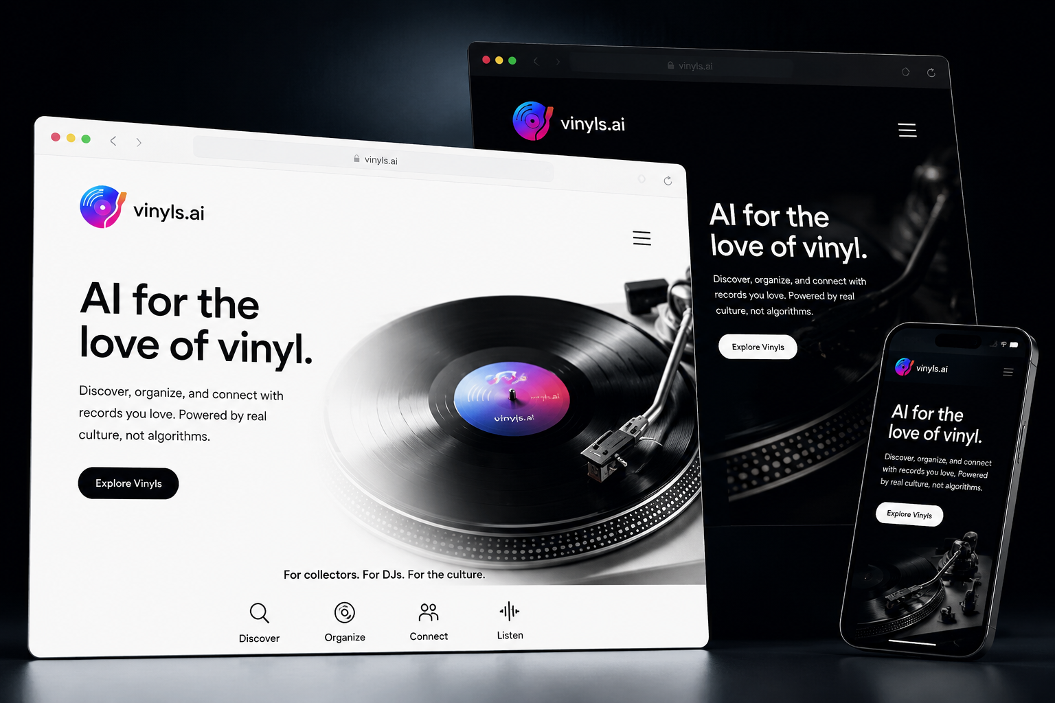 vinyls.ai website concept preview enlarged