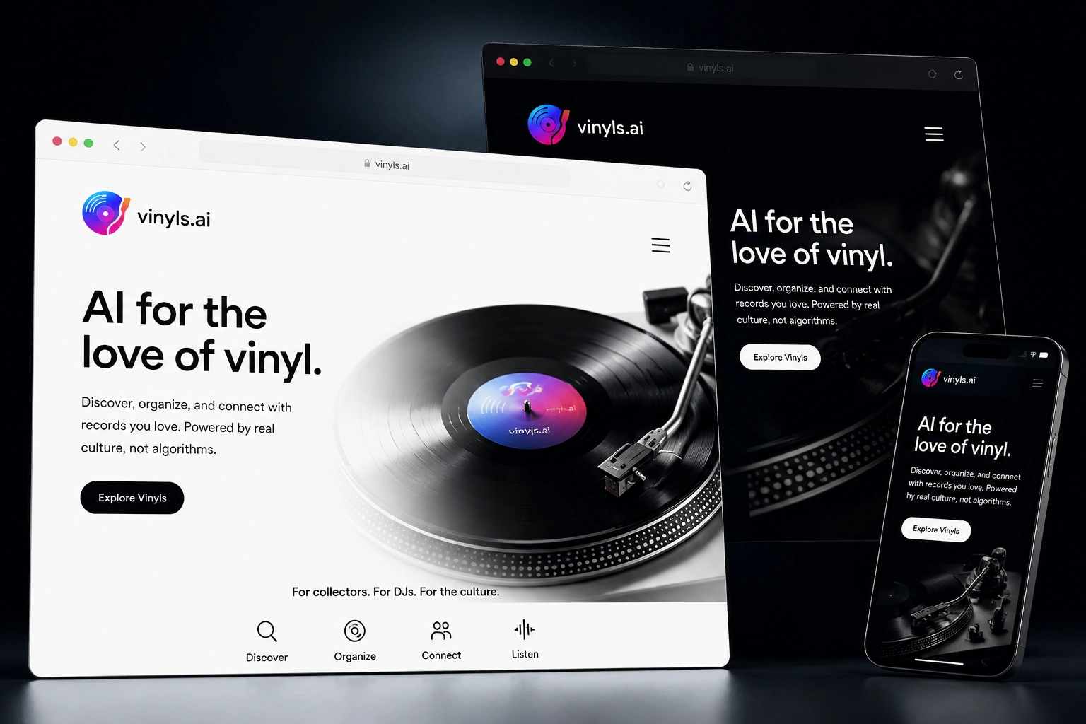 vinyls.ai website concept preview