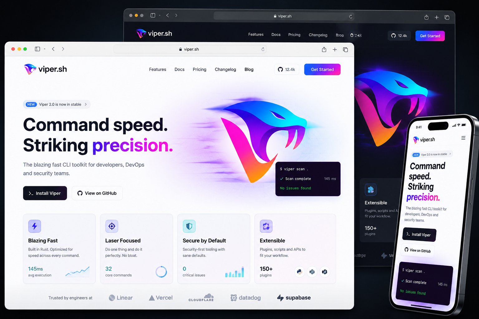 viper.sh website concept preview
