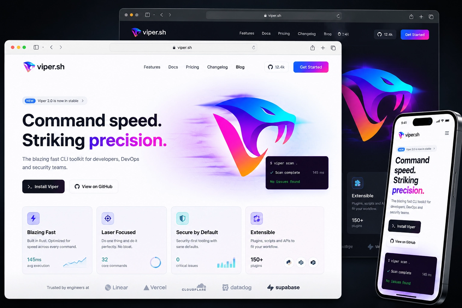 viper.sh website concept preview