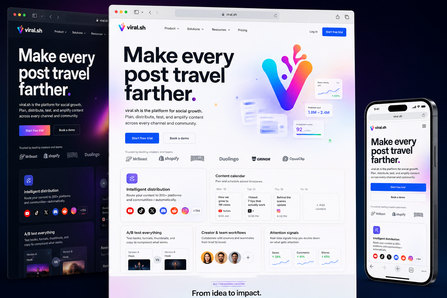 viral.sh website concept preview