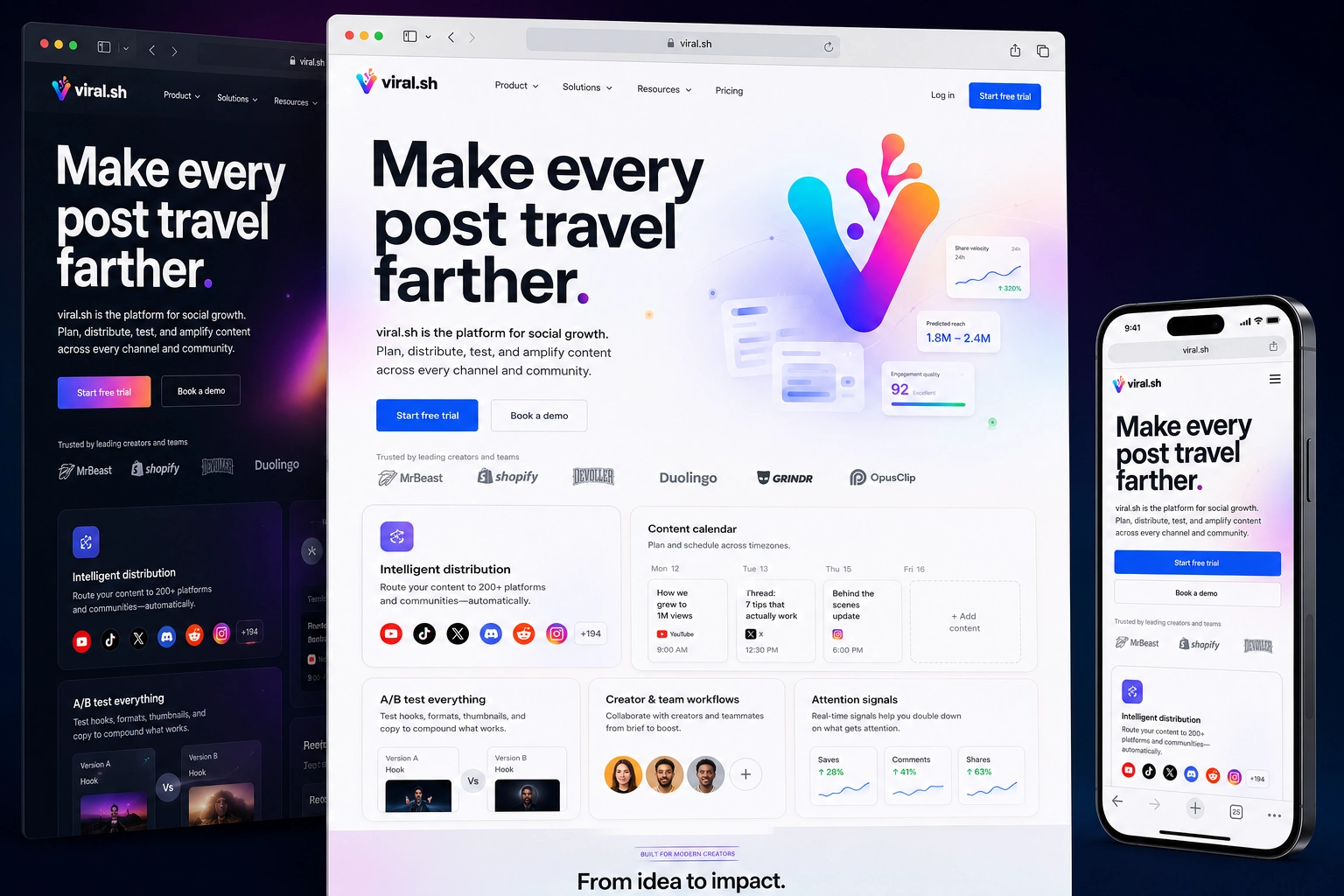 viral.sh website concept preview