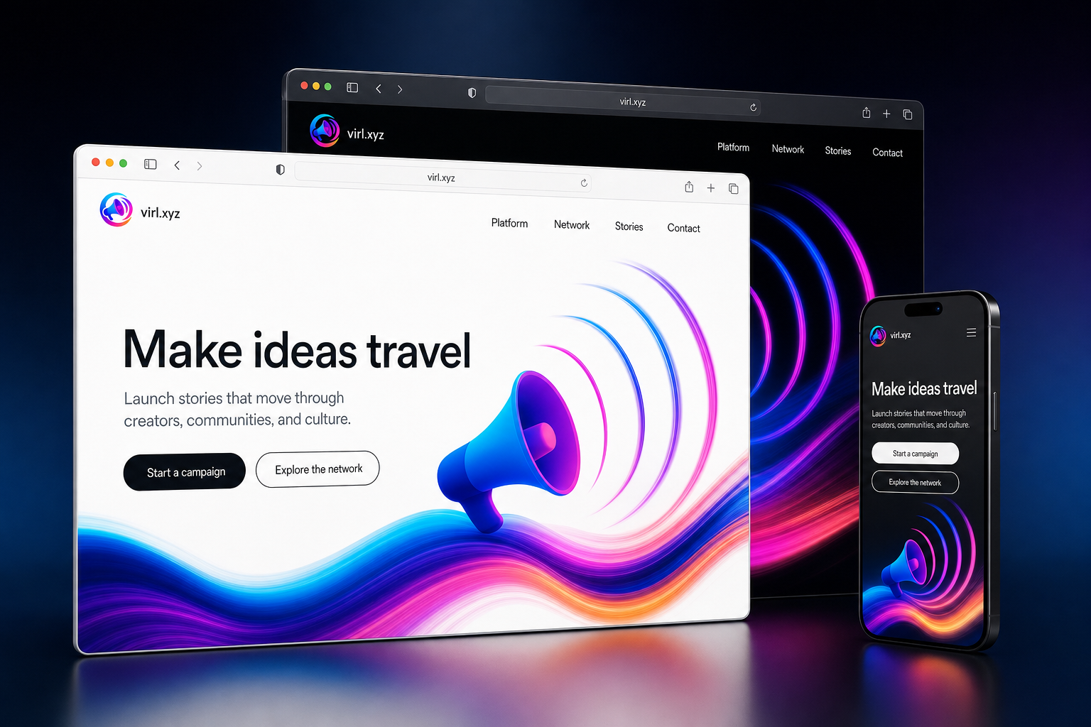 virl.xyz website concept preview