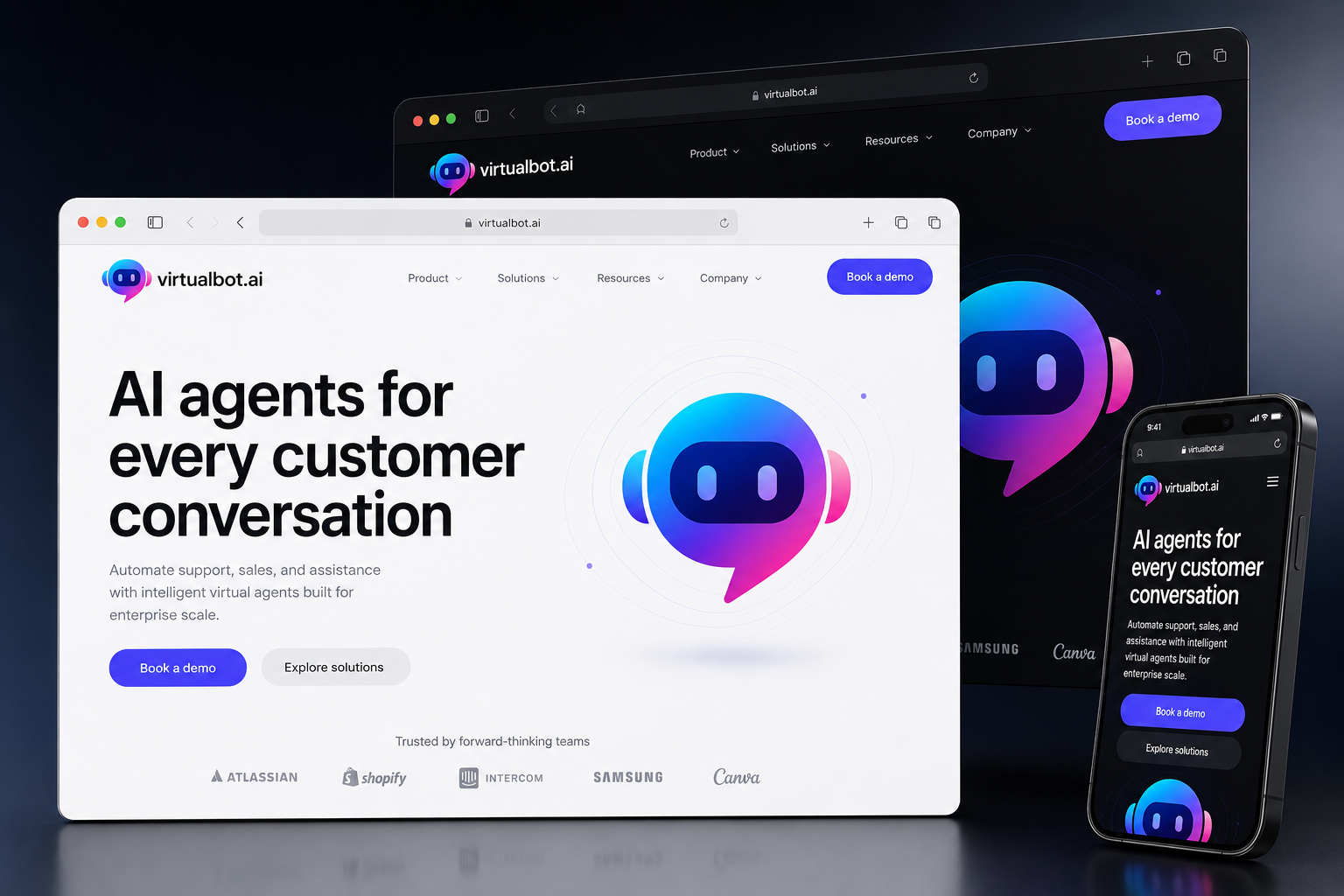 virtualbot.ai website concept preview