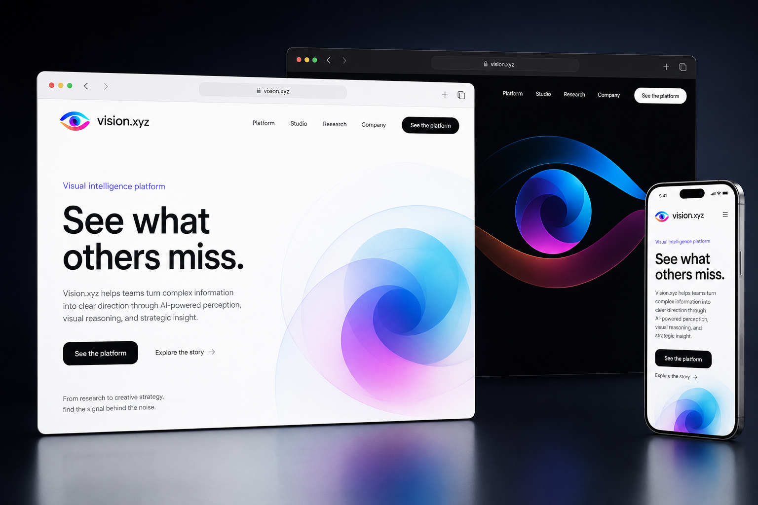 vision.xyz website concept preview