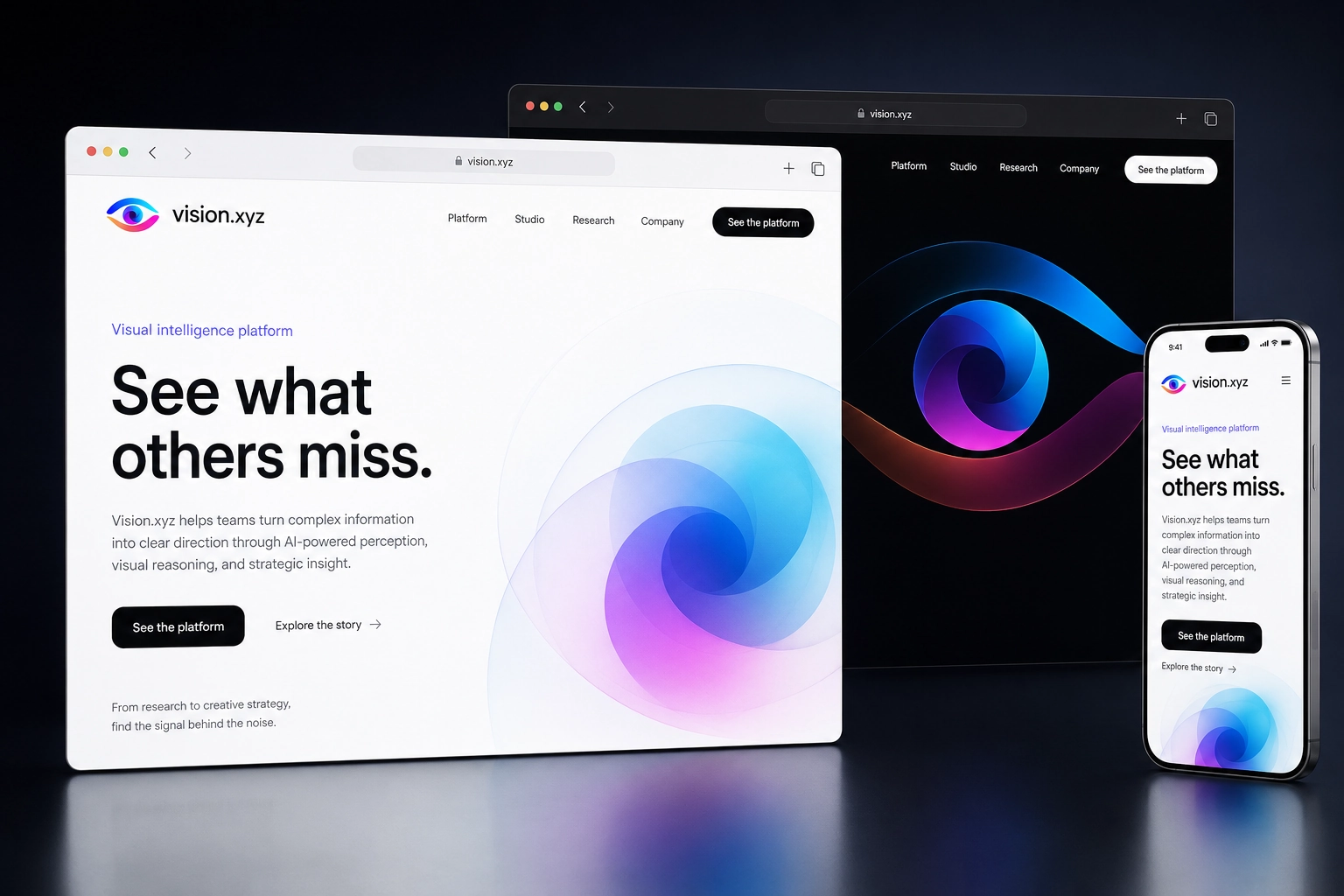 vision.xyz website concept preview
