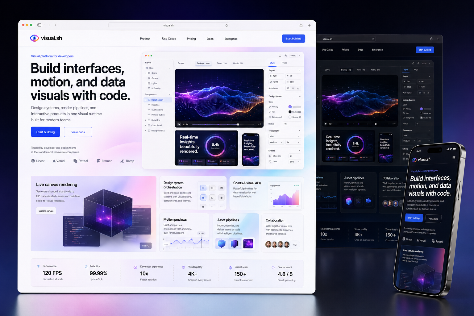 visual.sh website concept preview