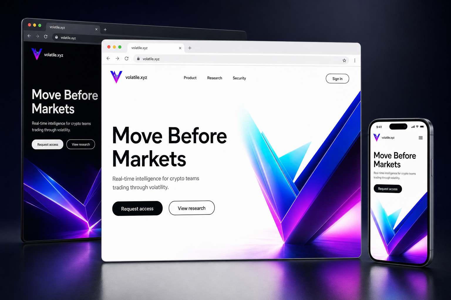 volatile.xyz website concept preview