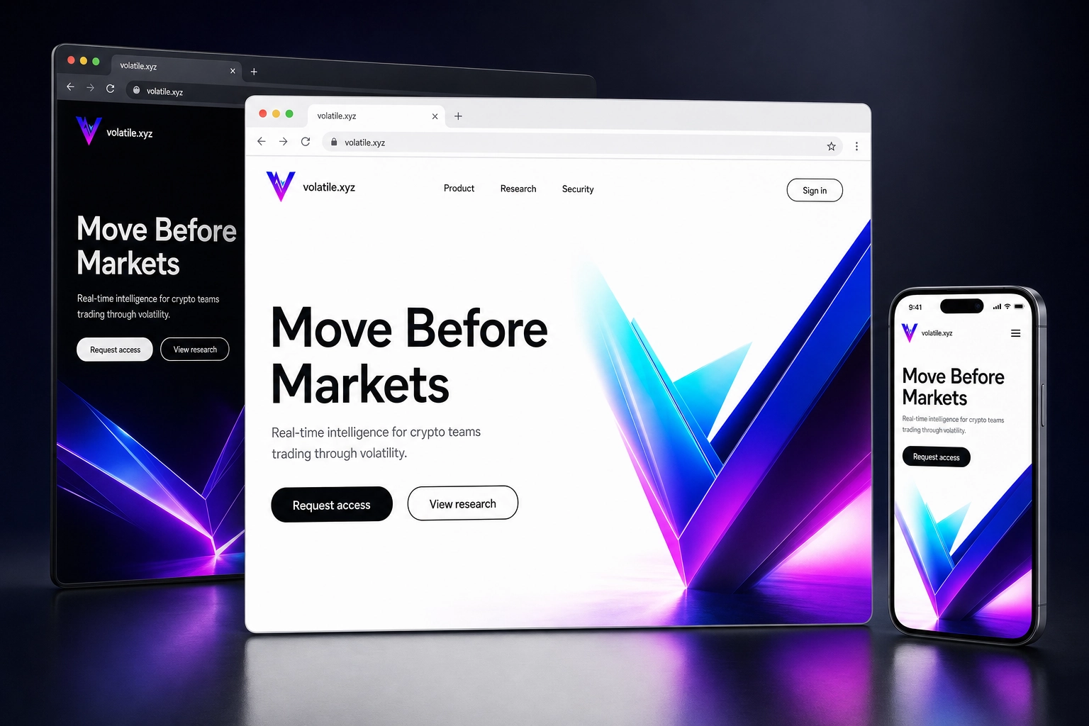 volatile.xyz website concept preview