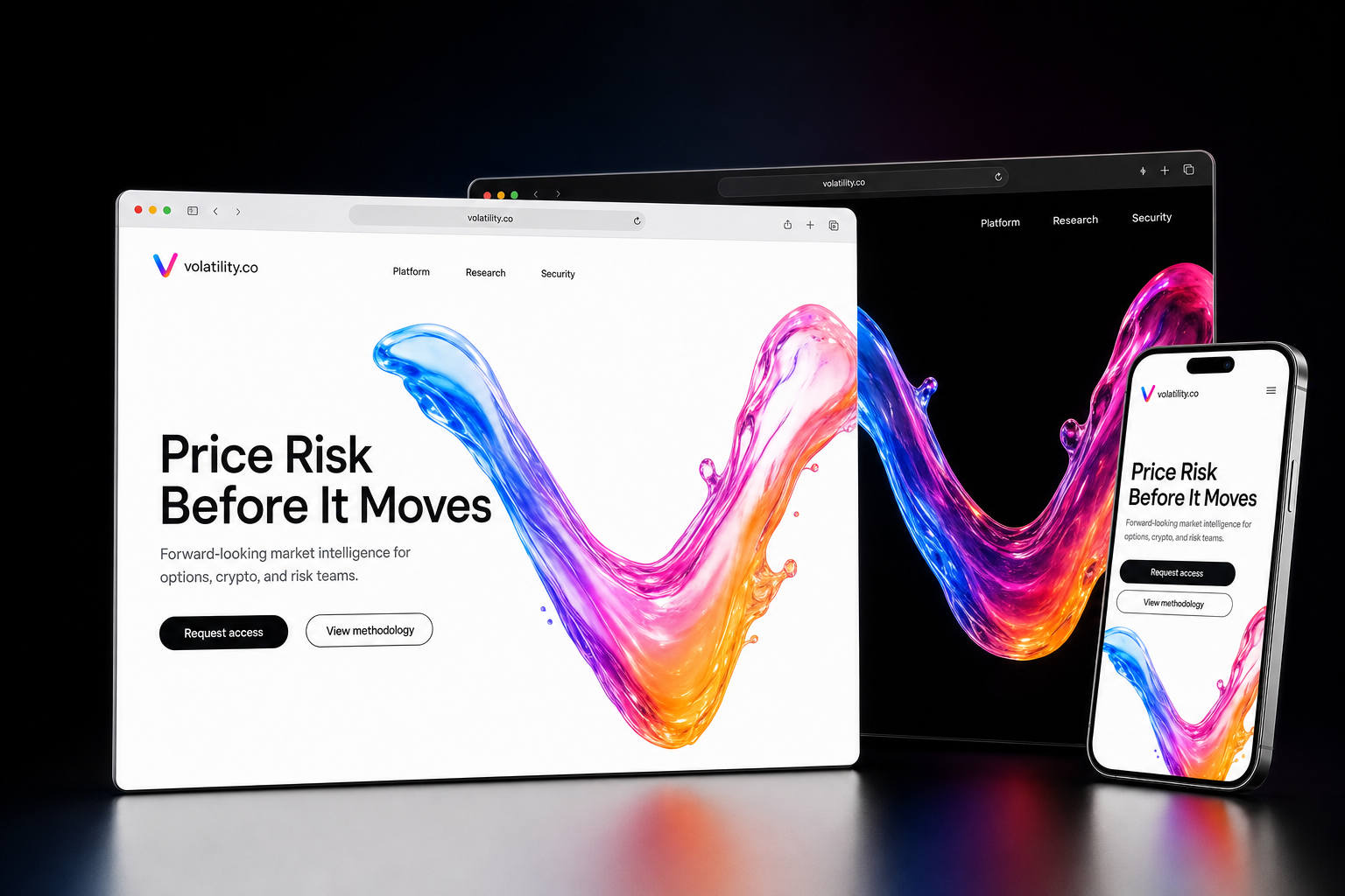 volatility.co website concept preview enlarged