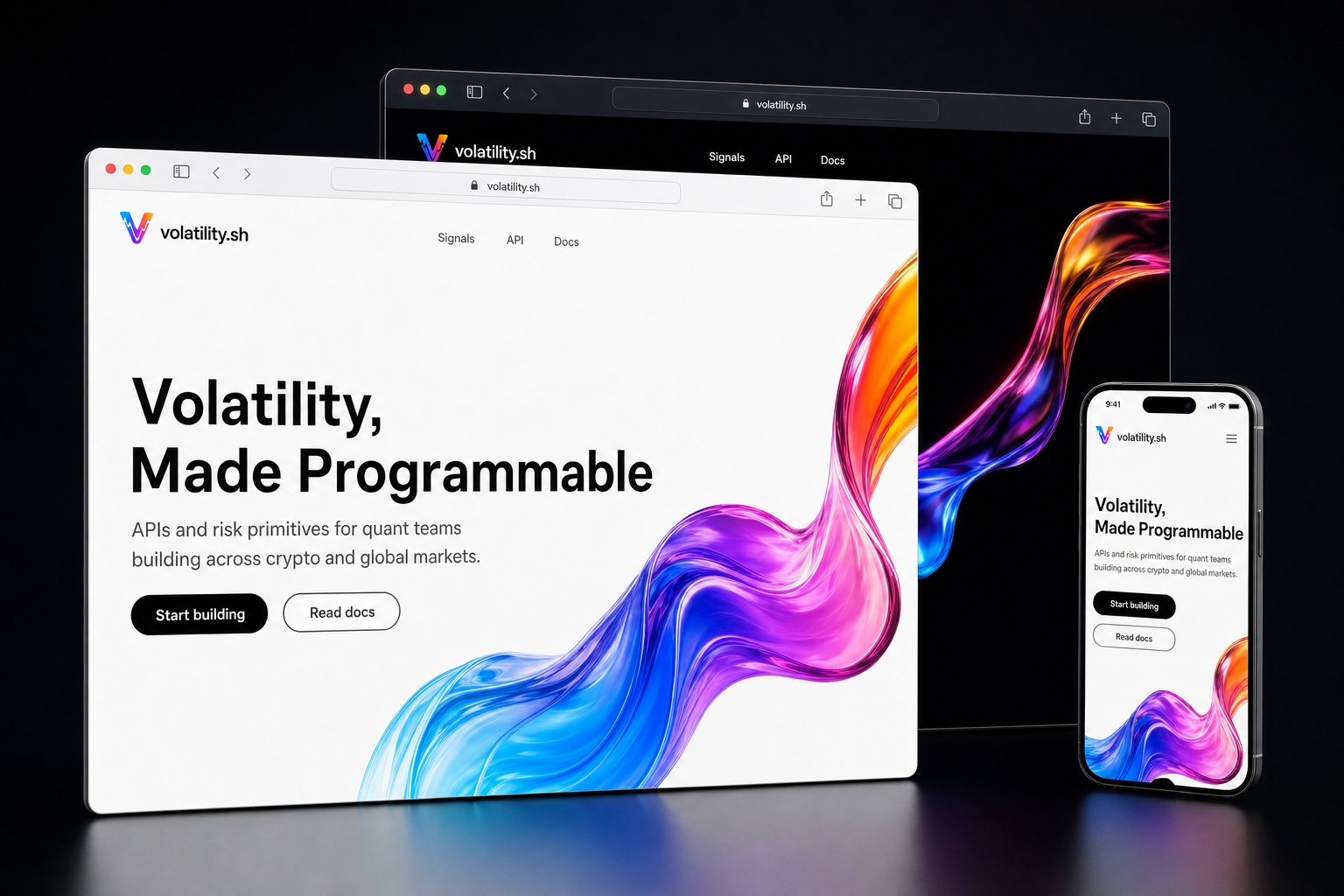 volatility.sh website concept preview enlarged