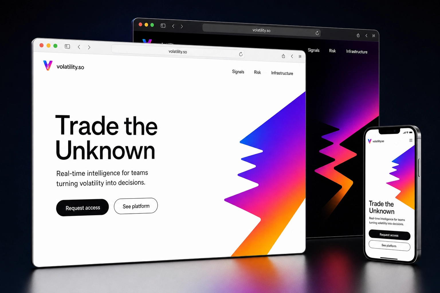 volatility.so website concept preview