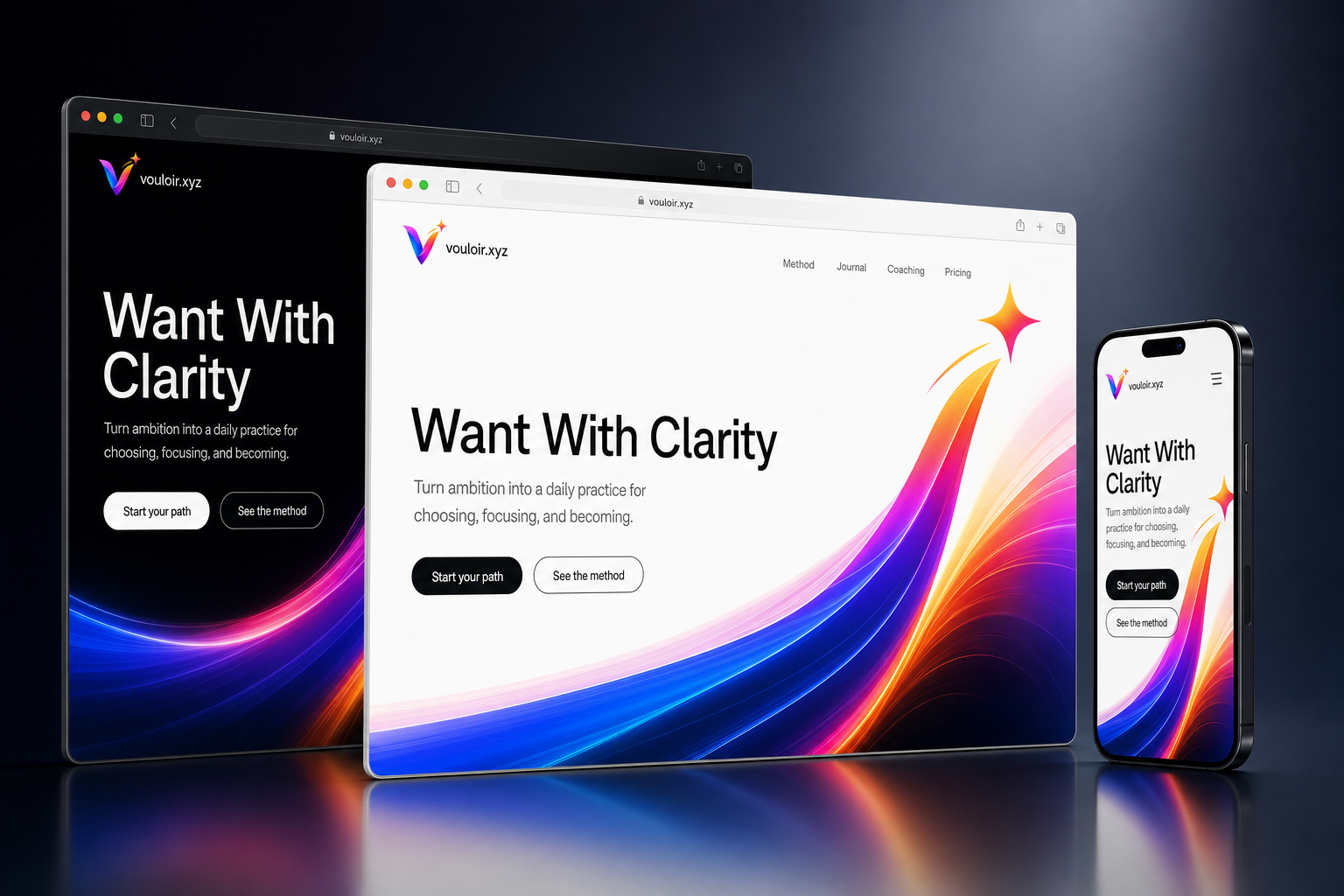vouloir.xyz website concept preview