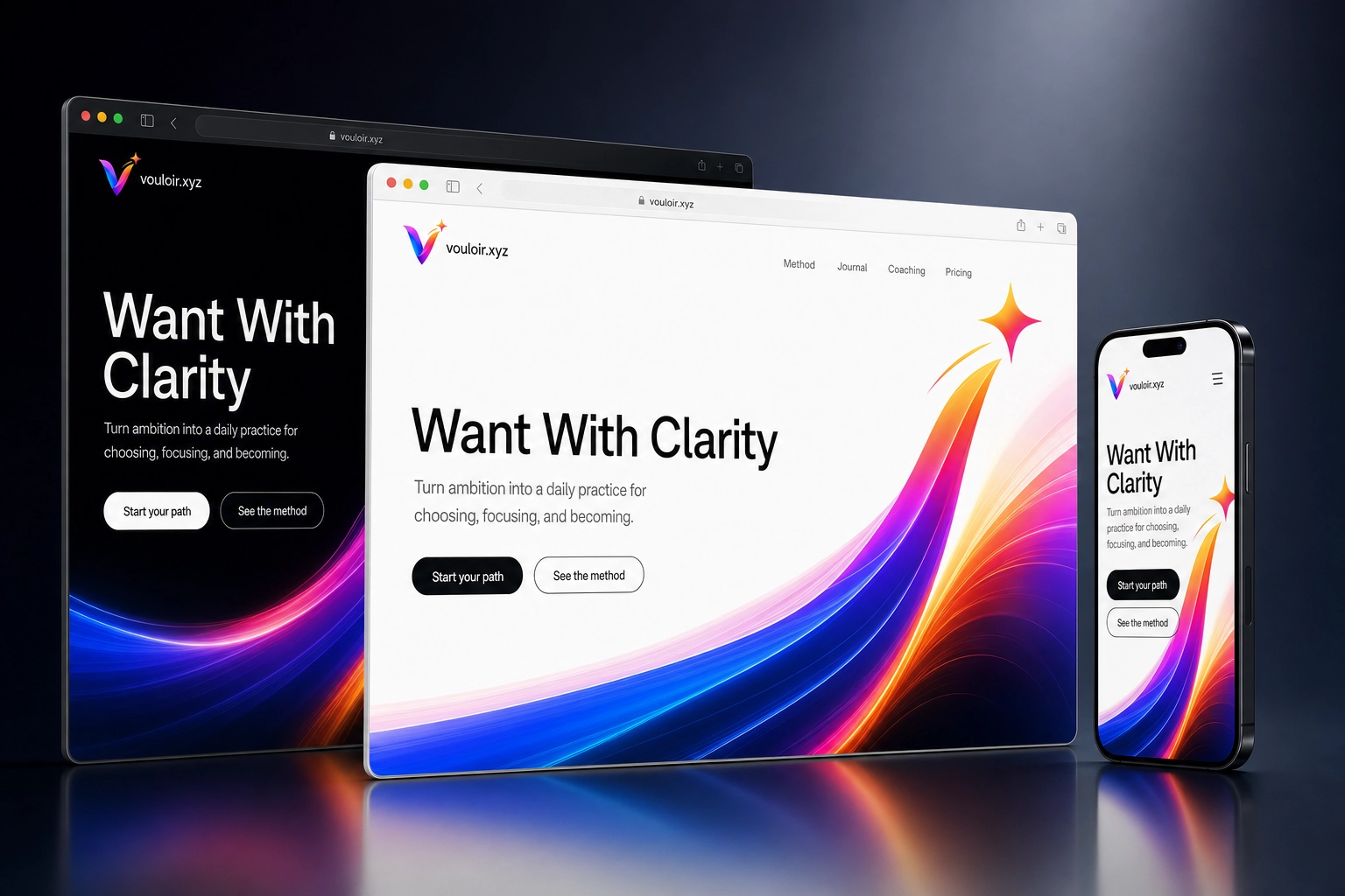 vouloir.xyz website concept preview