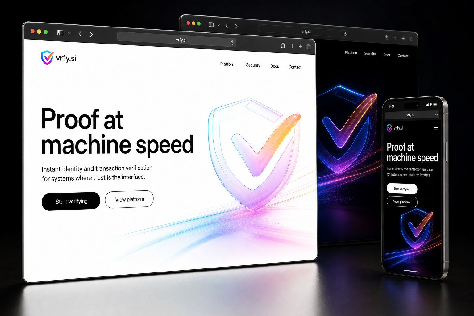 vrfy.si website concept preview