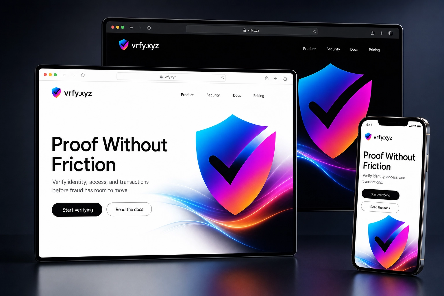 vrfy.xyz website concept preview