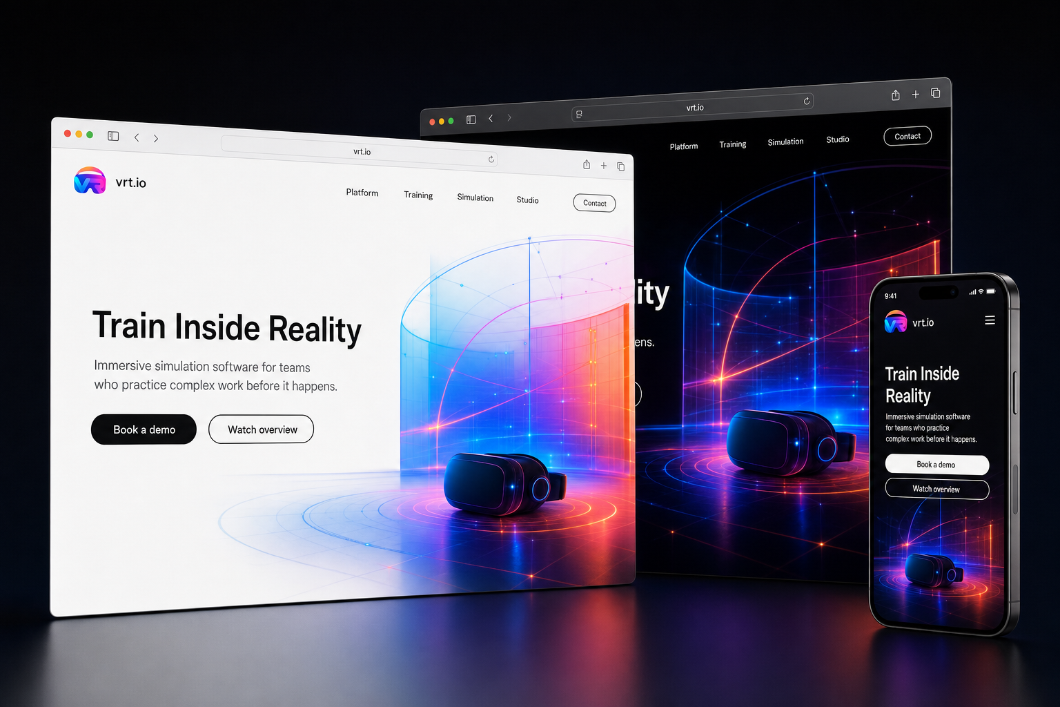 vrt.io website concept preview